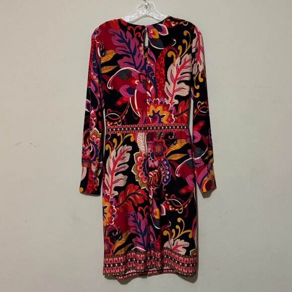 Clover and Sloane Red Pink Paisley Boho Print Dress – Size 6 - Picture 2 of 5